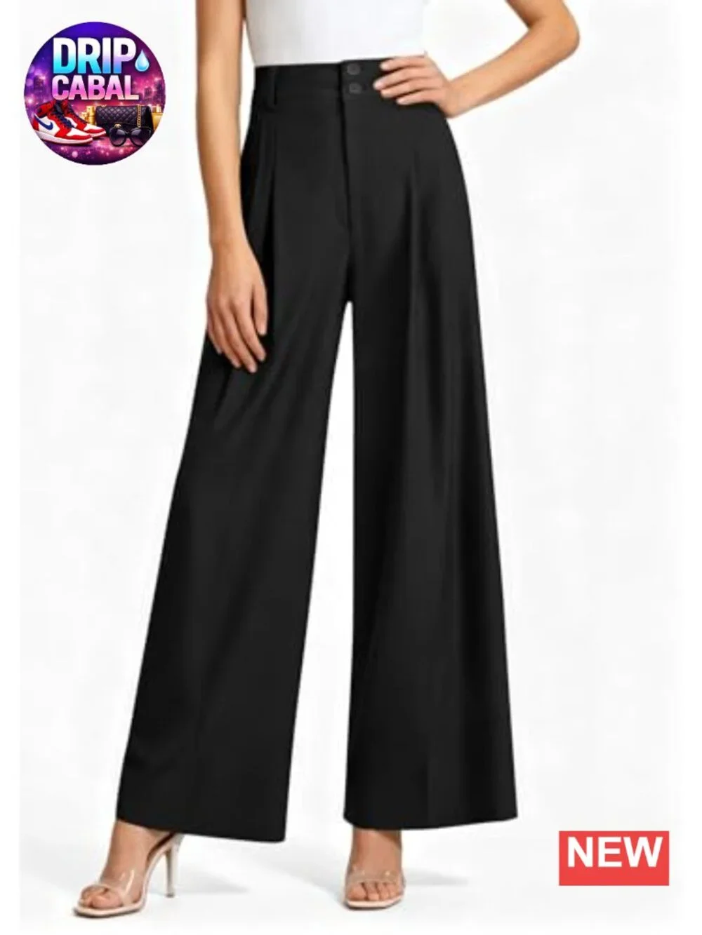 High Waisted Wide Leg Dress Pants Business Casual Trousers with Pockets